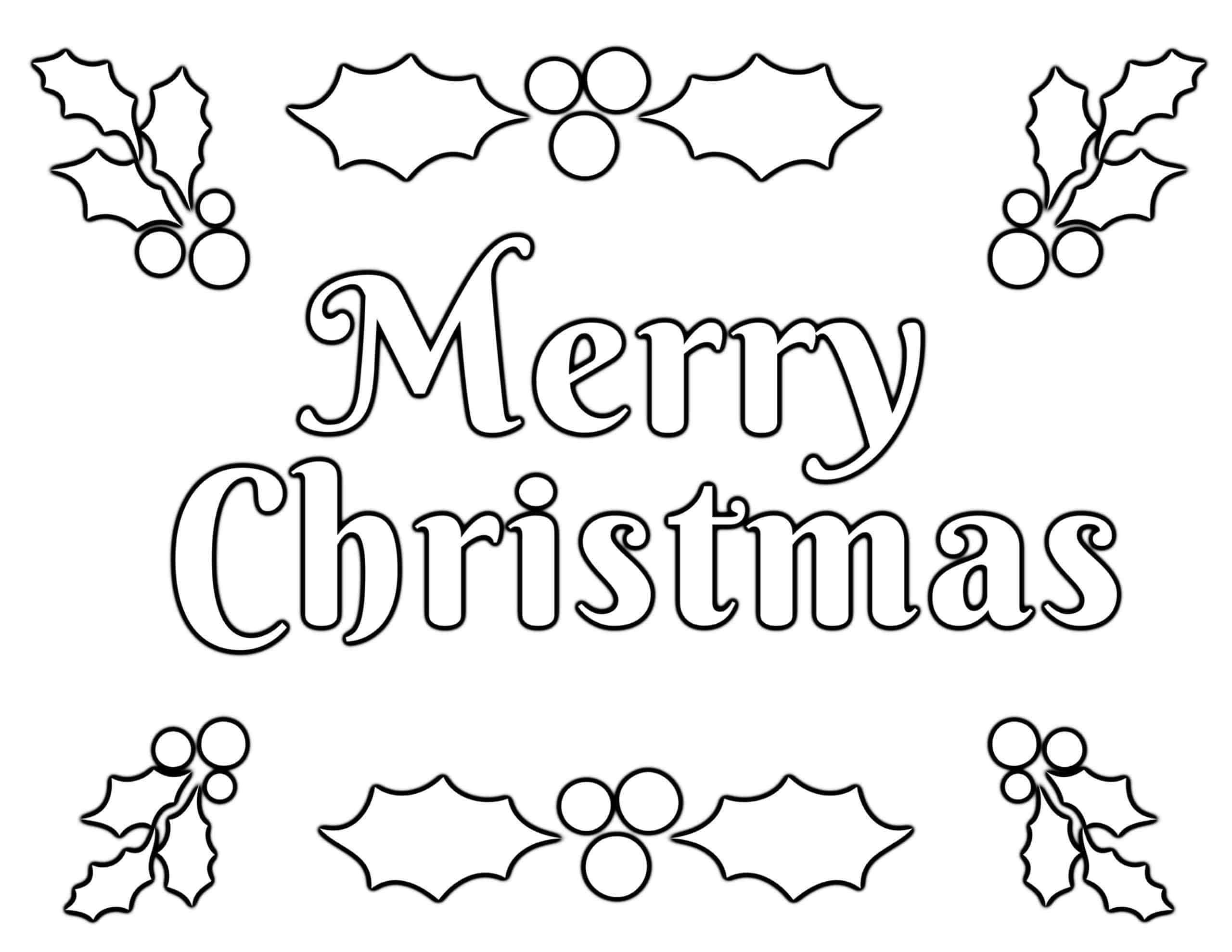 Merry Christmas Coloring Page Scaled Activities Pages For