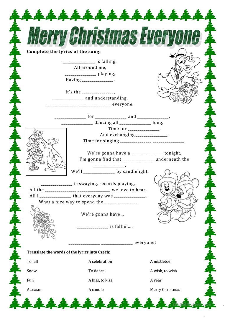 Merry Christmas - English Esl Worksheets For Distance