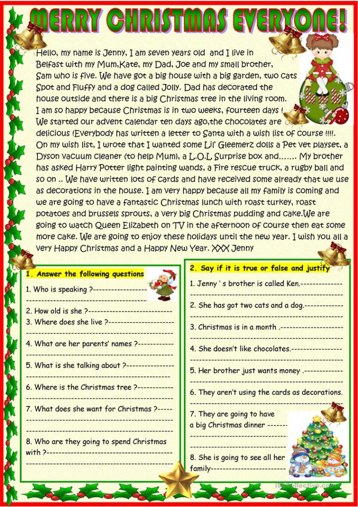 Merry Christmas Everyone! Christmas Reading   English Esl