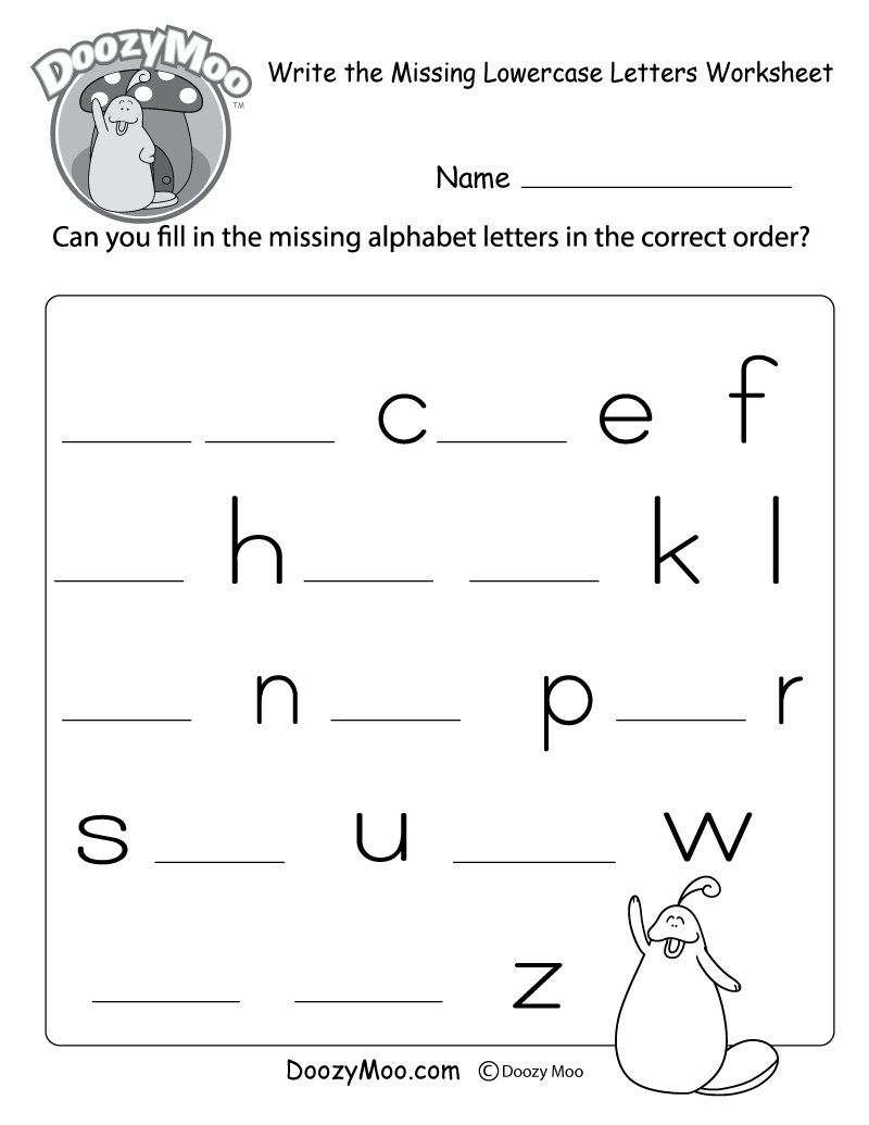 Missing Letter Worksheets (Free Printables) - Doozy Moo inside Alphabet Practice Worksheets