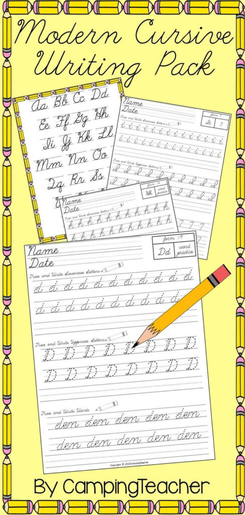 Modern Cursive Writing Pack   Handwriting Practice For D