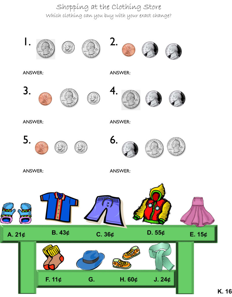 Money Store Worksheets | Counting Money Worksheets