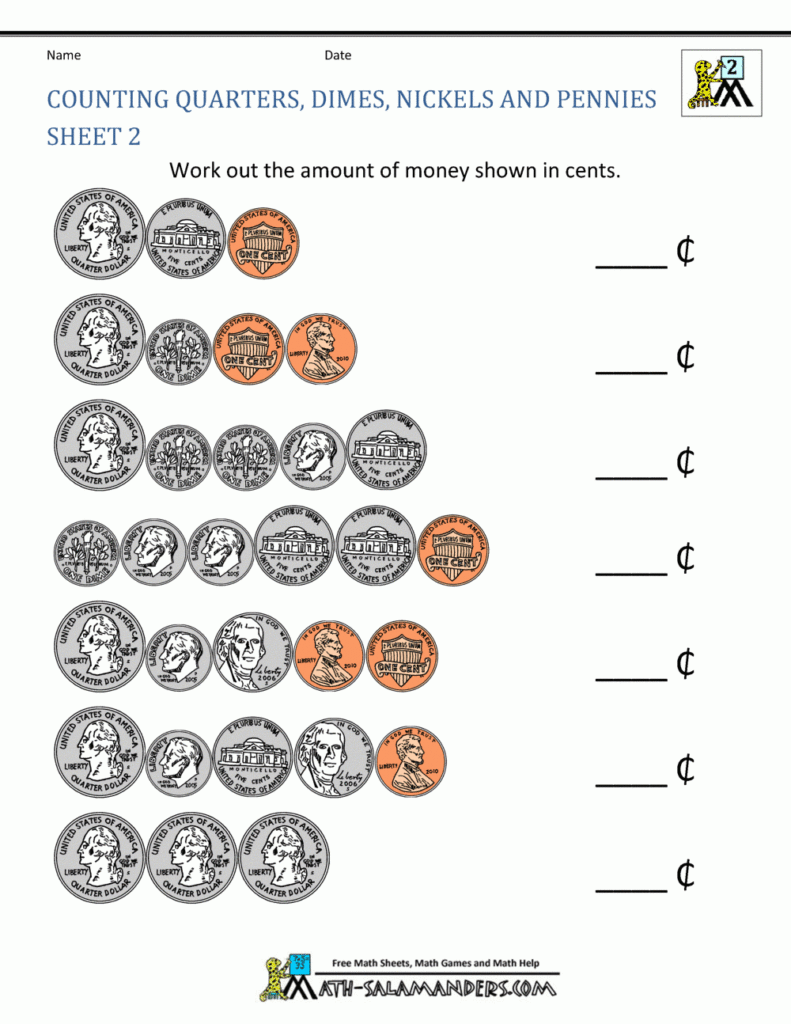 Money Worksheets For 2Nd Grade