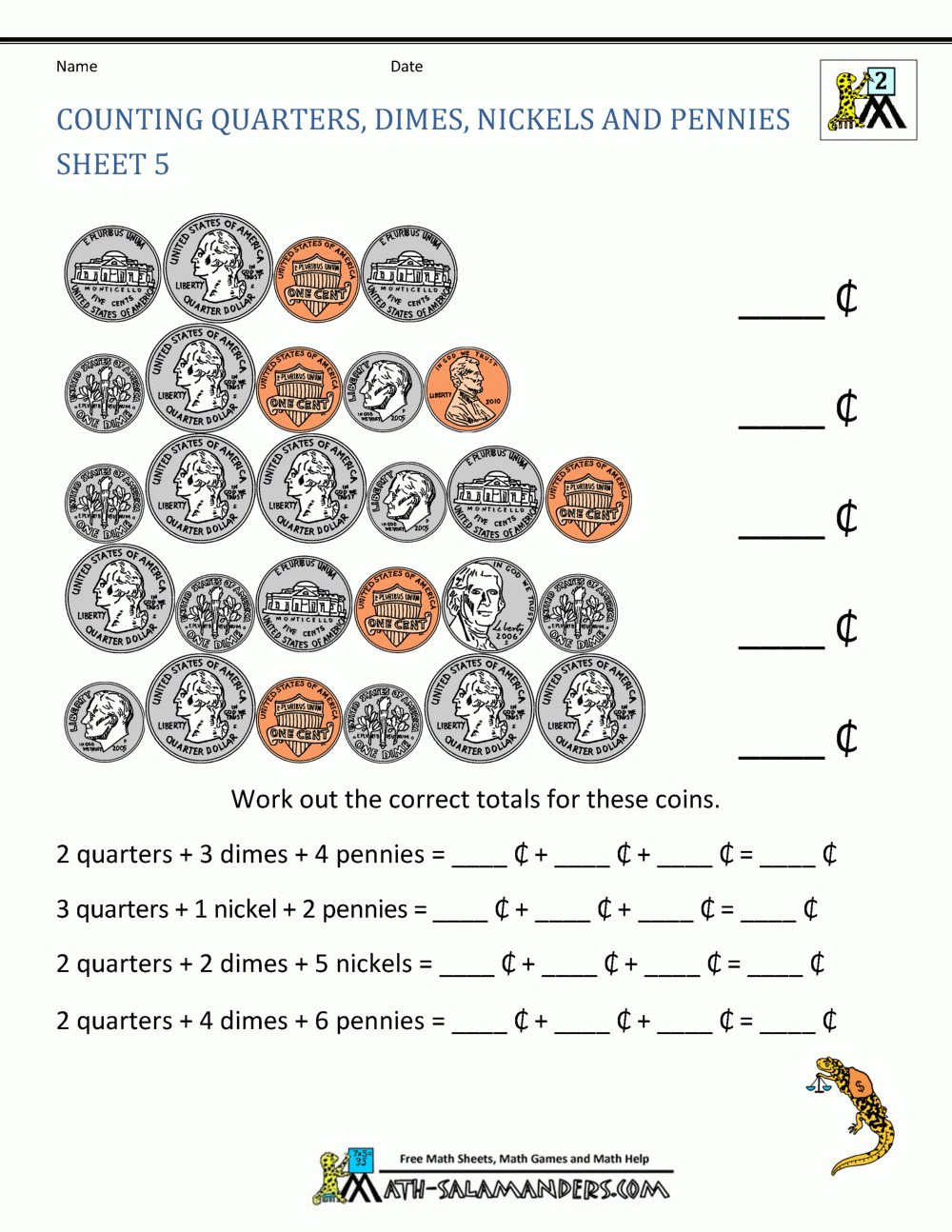 Christmas Money Worksheets 2nd Grade