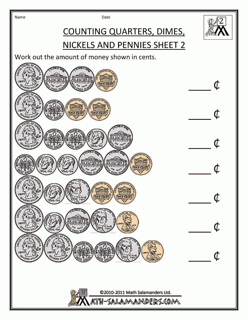 Money Worksheets For Kids 2Nd Grade | Holiday Math