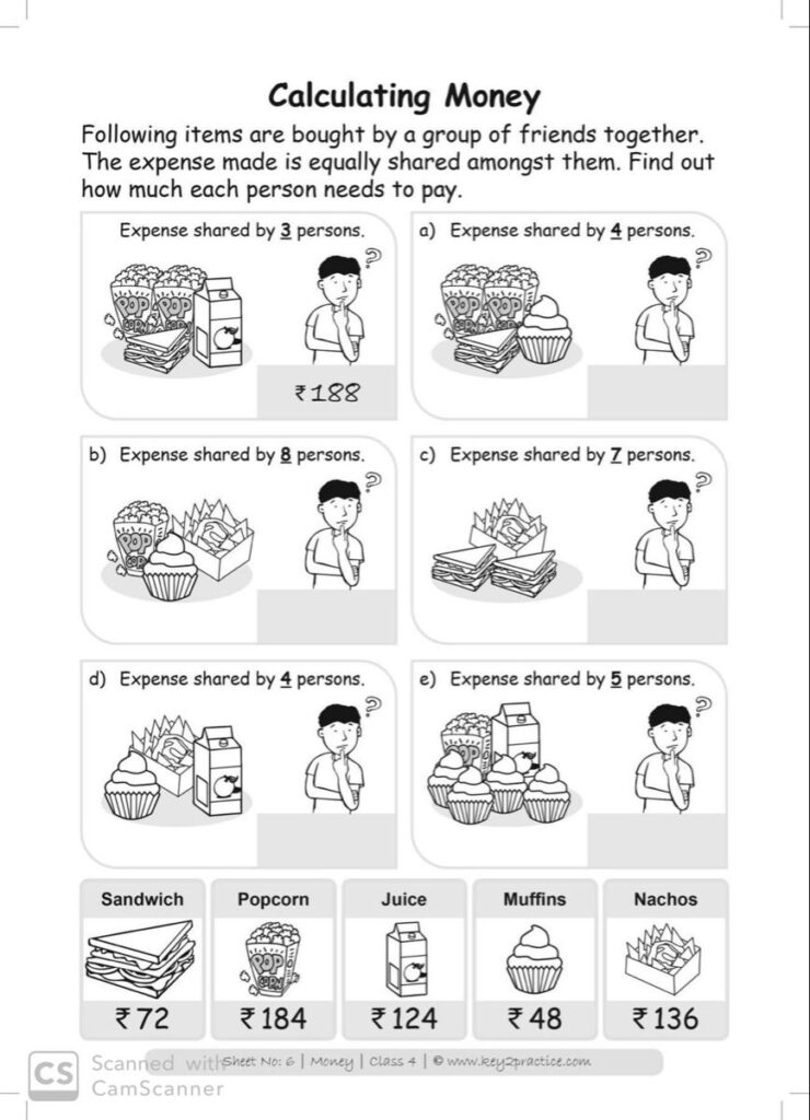 Money Worksheets Grade 4 Maths   Key2Practice Workbooks In