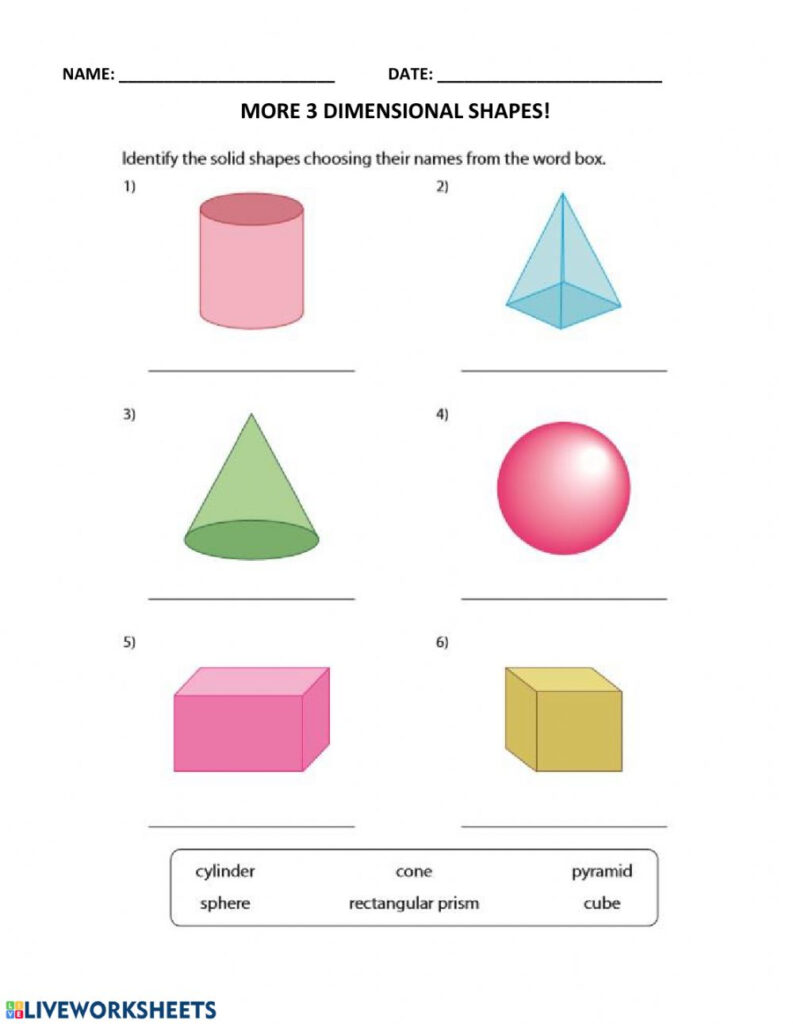 More 3D Shapes! Worksheet