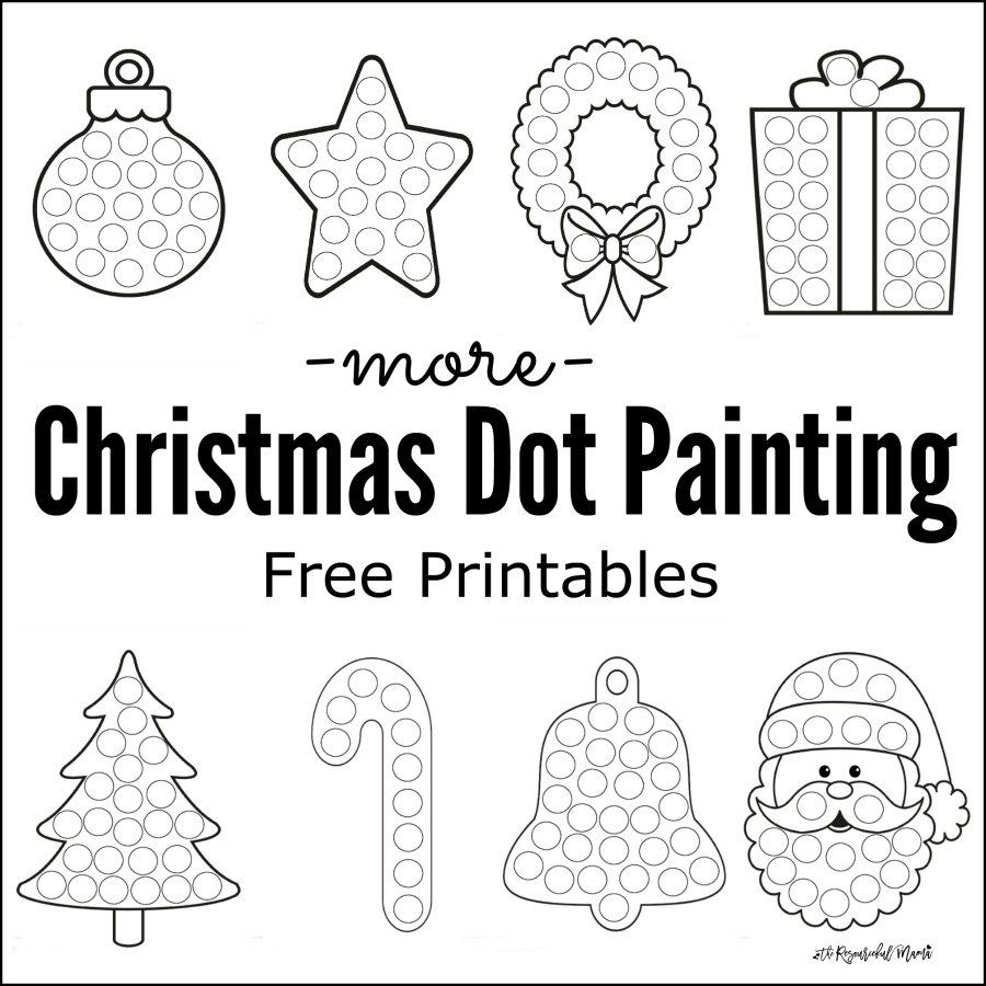 More Christmas Dot Painting {Free Printables} | Preschool
