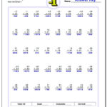 Multi Digit Multiplication Twoworksheets With Negative