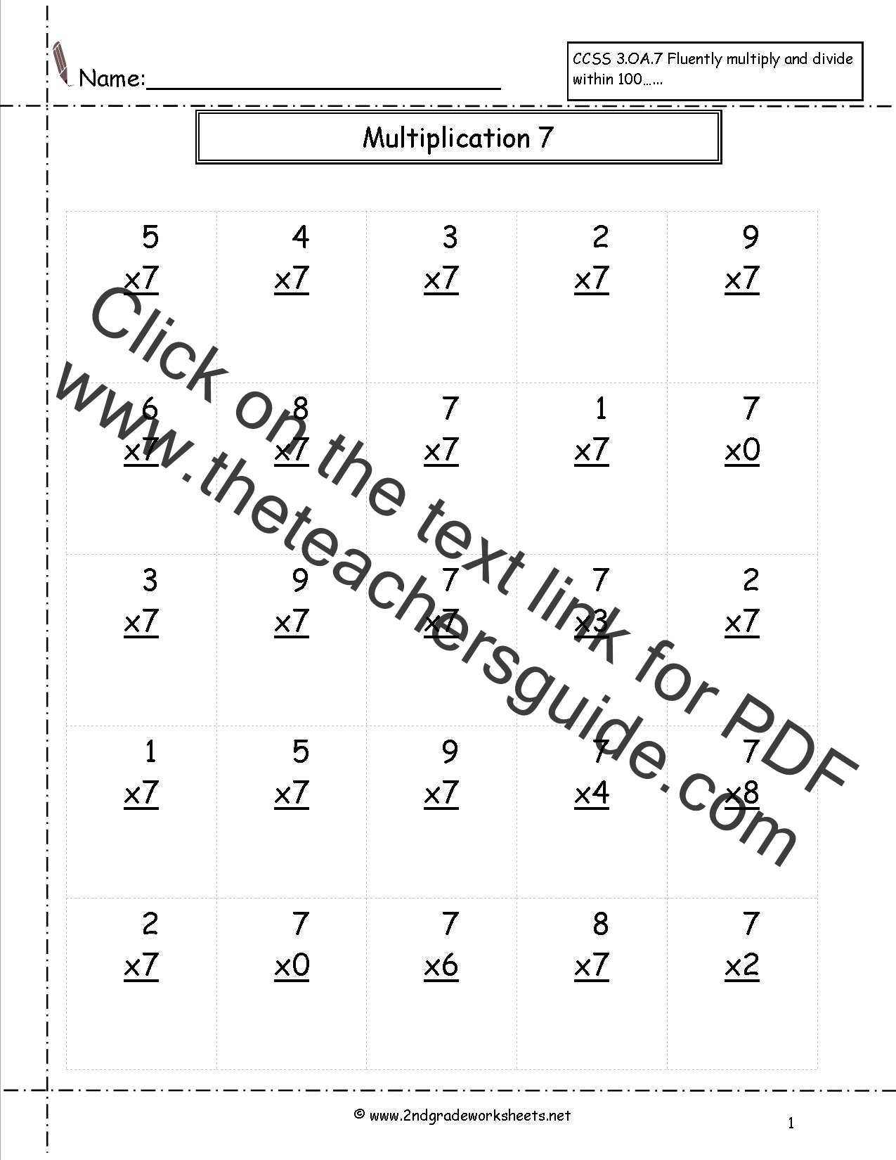 Multiplication Worksheets Printouts