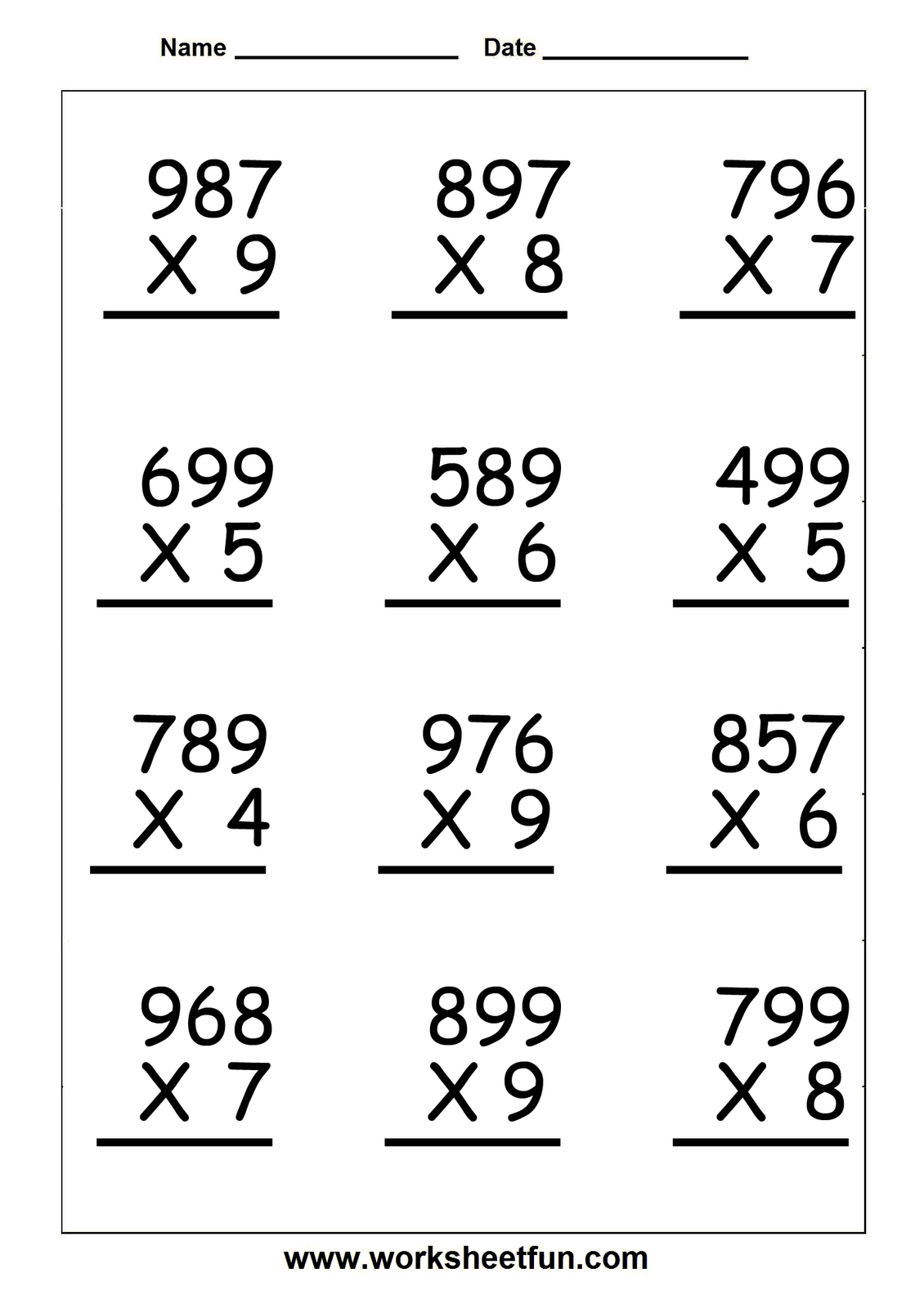 Multiplication Worksheets For 5Th Grade In 2020 | Free