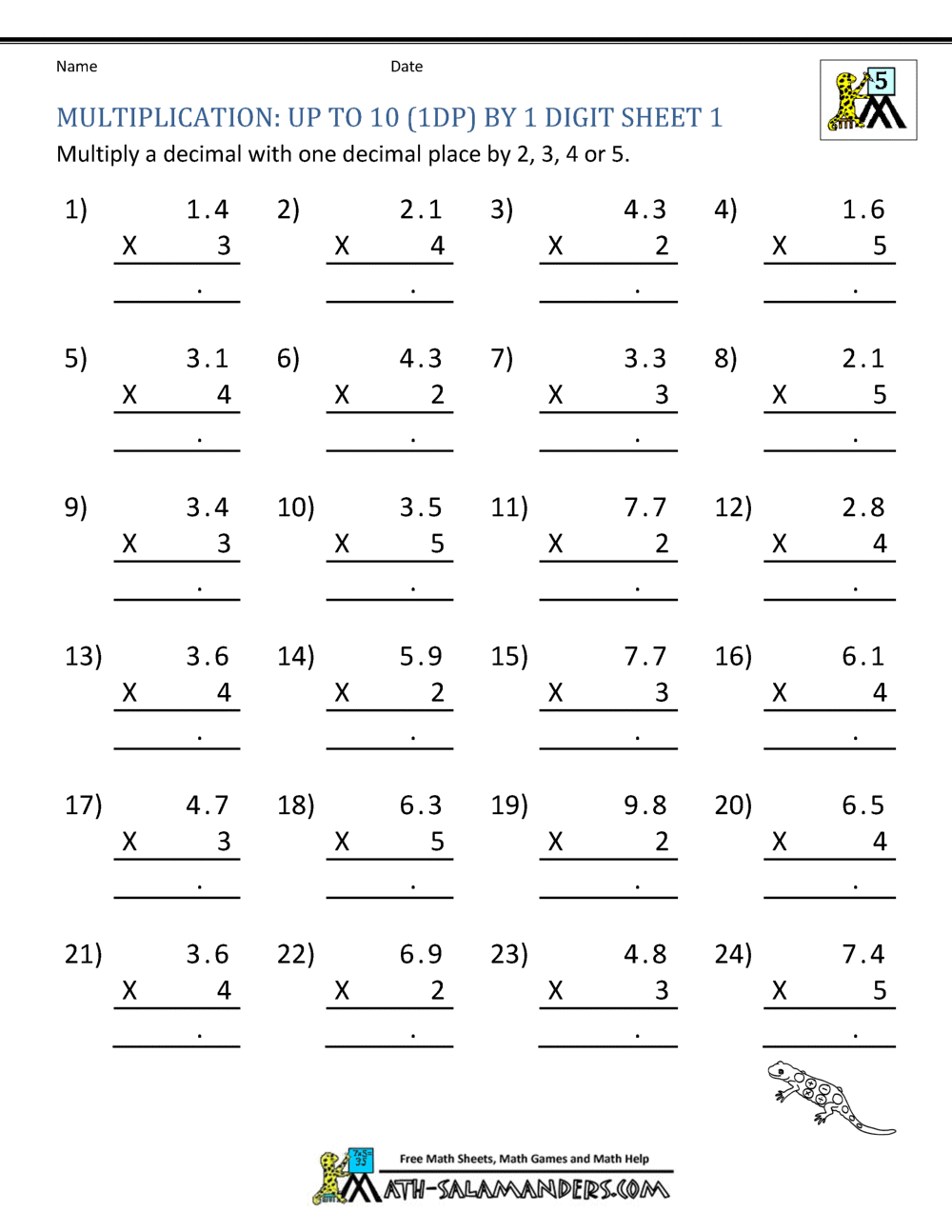 Multiplication Worksheets For Grade 2 Math Worksheets