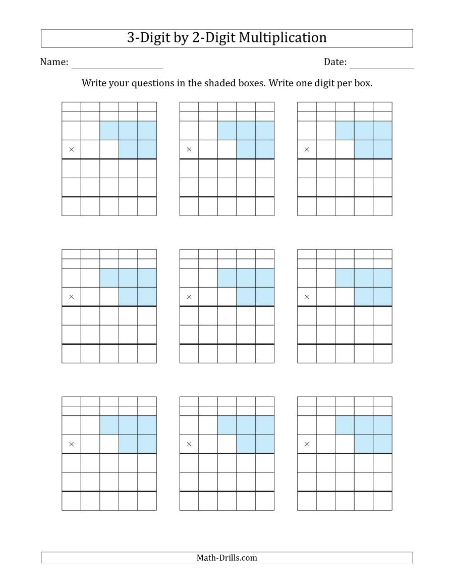 Multiplying 3-Digit2-Digit Numbers With Grid Support