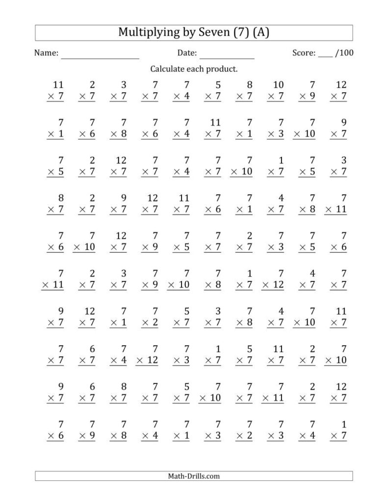 Multiplyingseven With Factors To Questions