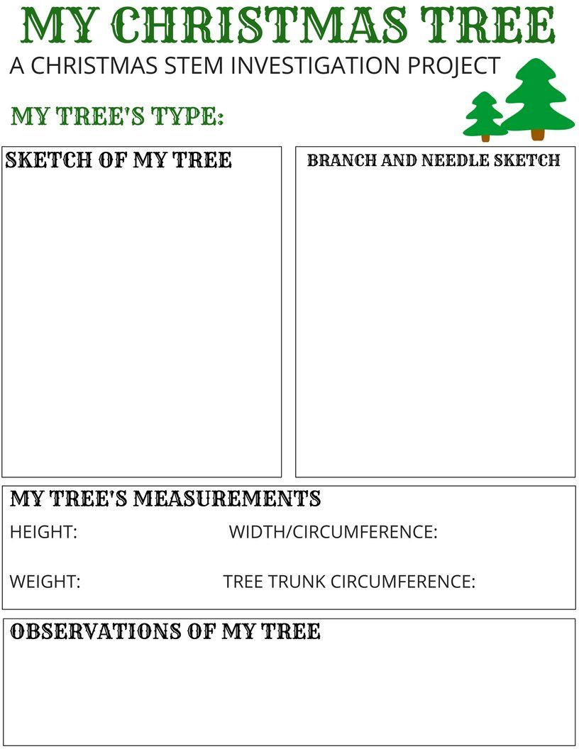 My Christmas Tree Stem Activity {Free Printable} | Christmas