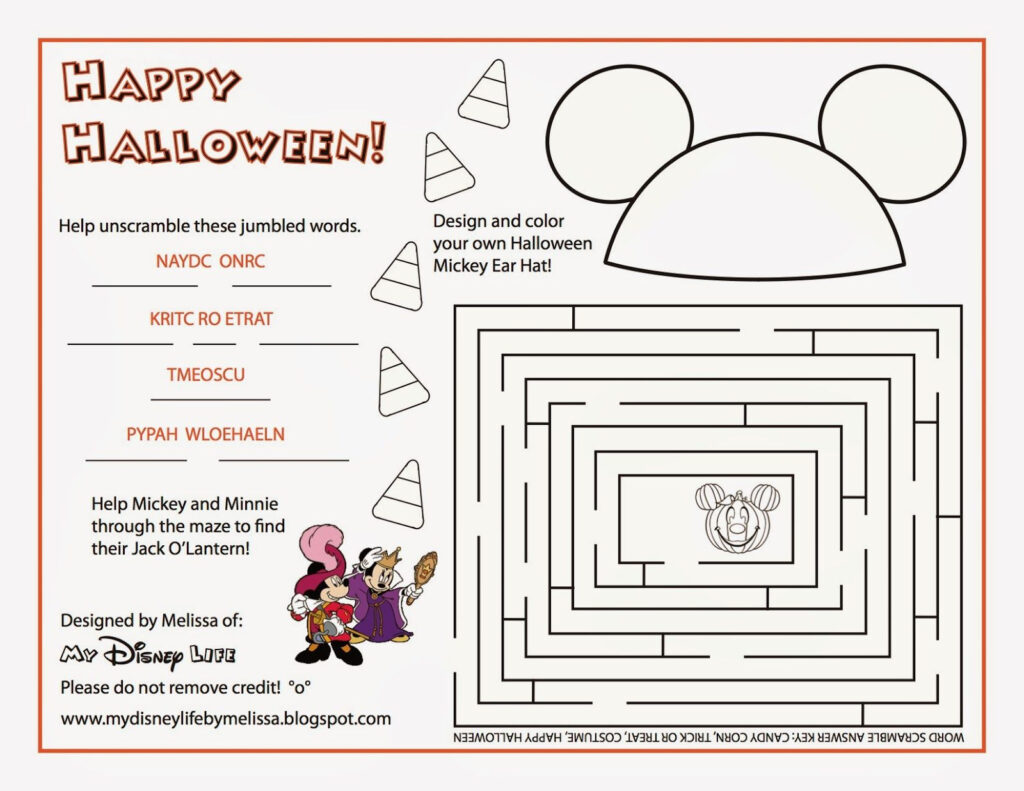 My Disney Life: Halloween Activity Sheet | Halloween