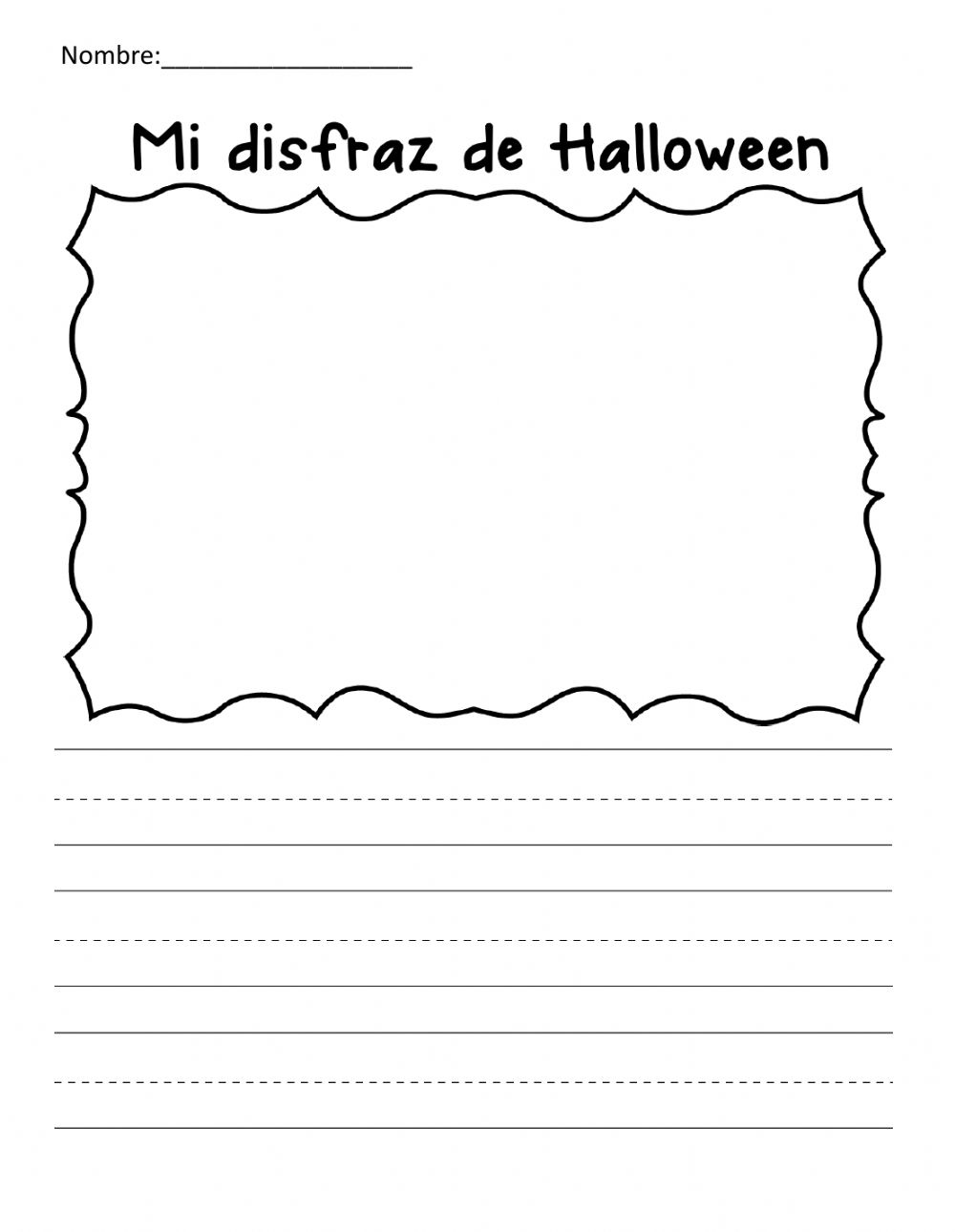 My Halloween Costume Worksheet