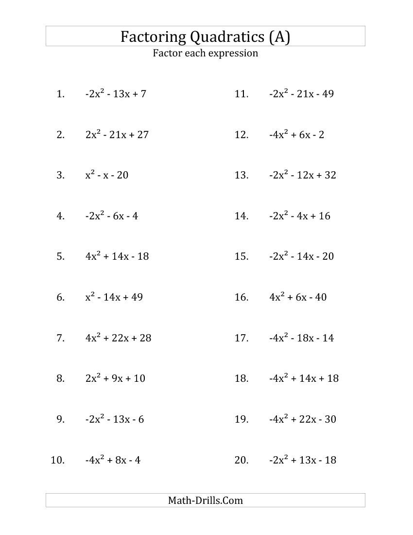 New Factoring Quadratic Expressions With Grade Algebra