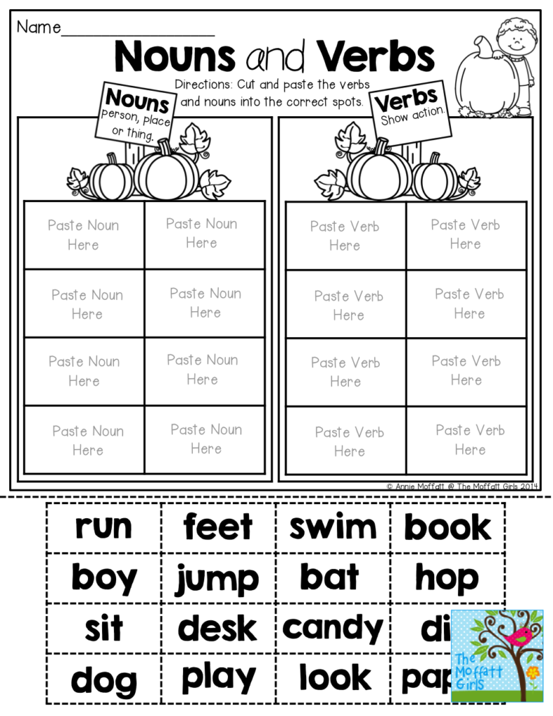 Nouns And Verbs (Sorting) Tons Of Fun Printables! | Nouns