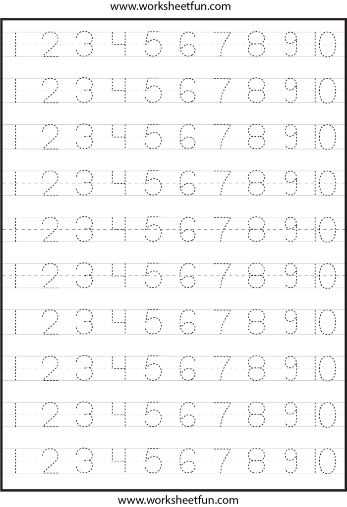 Number Tracing Lines Box 1 1.324×1.937 Pixels | Tracing