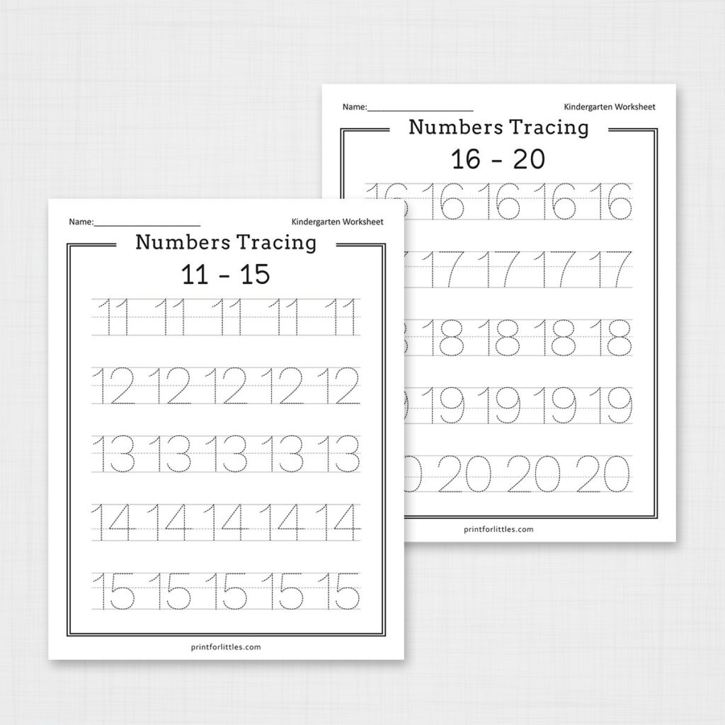 Numbers 1 20 Tracing Worksheets | Free Printable Worksheets