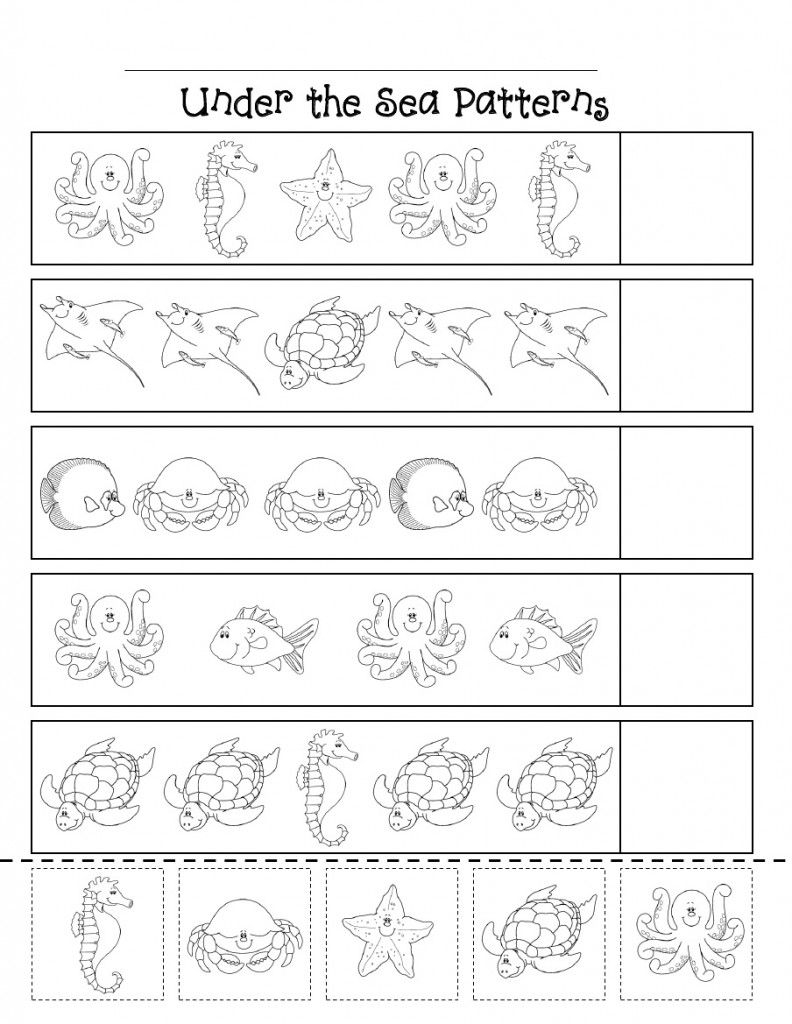 Ocean Animal Worksheet (1) | Pattern Worksheets For