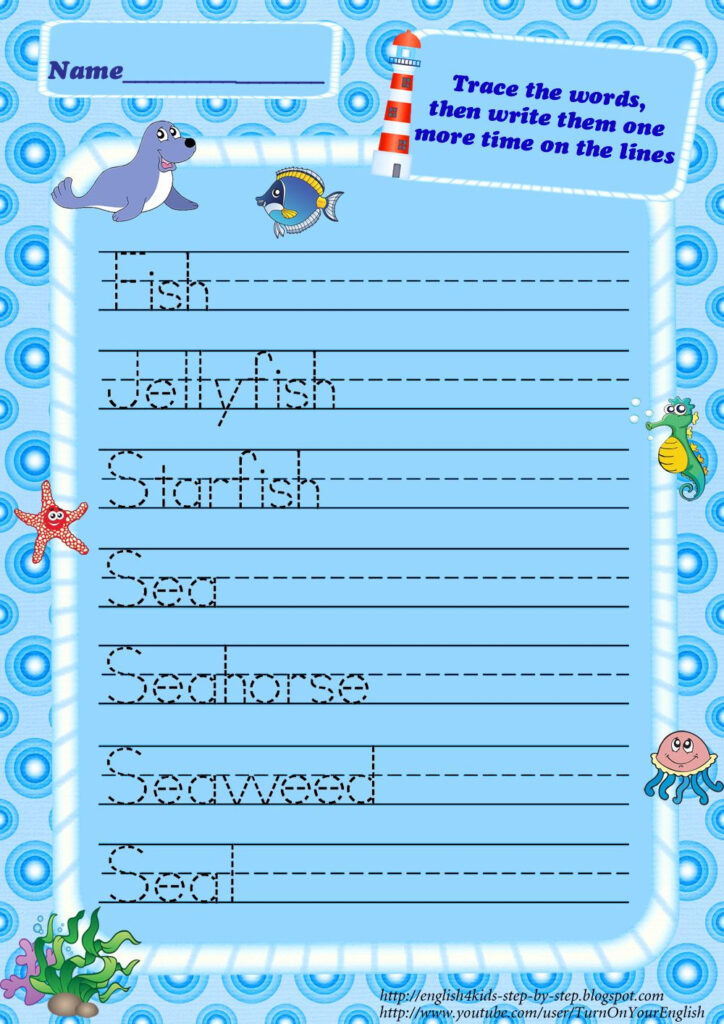 Ocean Animals Worksheets | Ocean Words, Ocean Animals