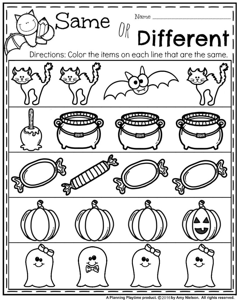 October Preschool Worksheets Pre Nursery Chapter Test