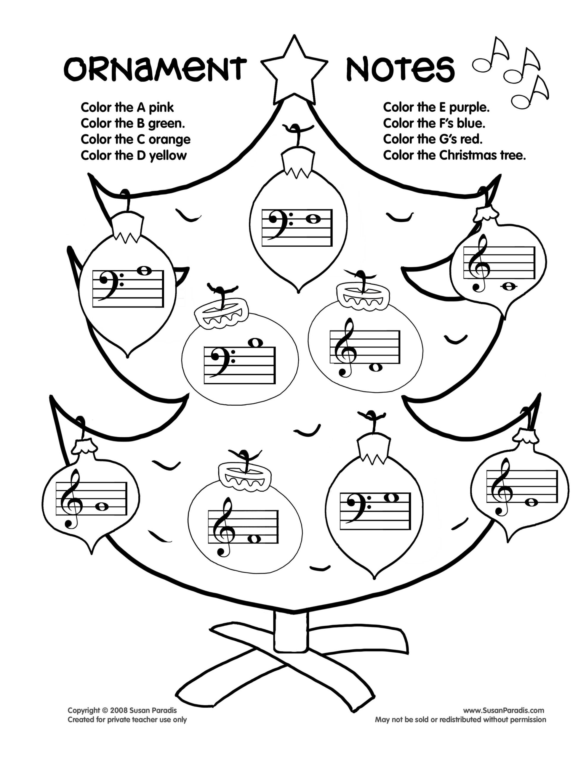 Ornament Notes | Christmas Music Activities, Piano Teaching