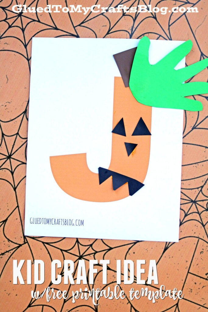 Paper "j" Is For Jack O Lantern   Kid Craft For Halloween