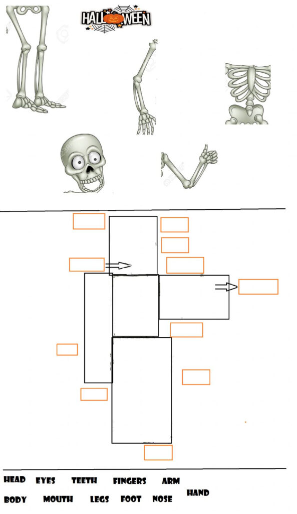 Parts Of The Body   Halloween! Worksheet