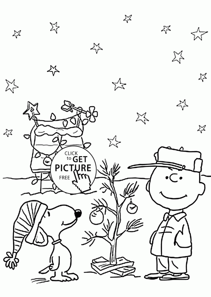 Peanuts Christmas Coloring Pages Charlie Brown And For Kids