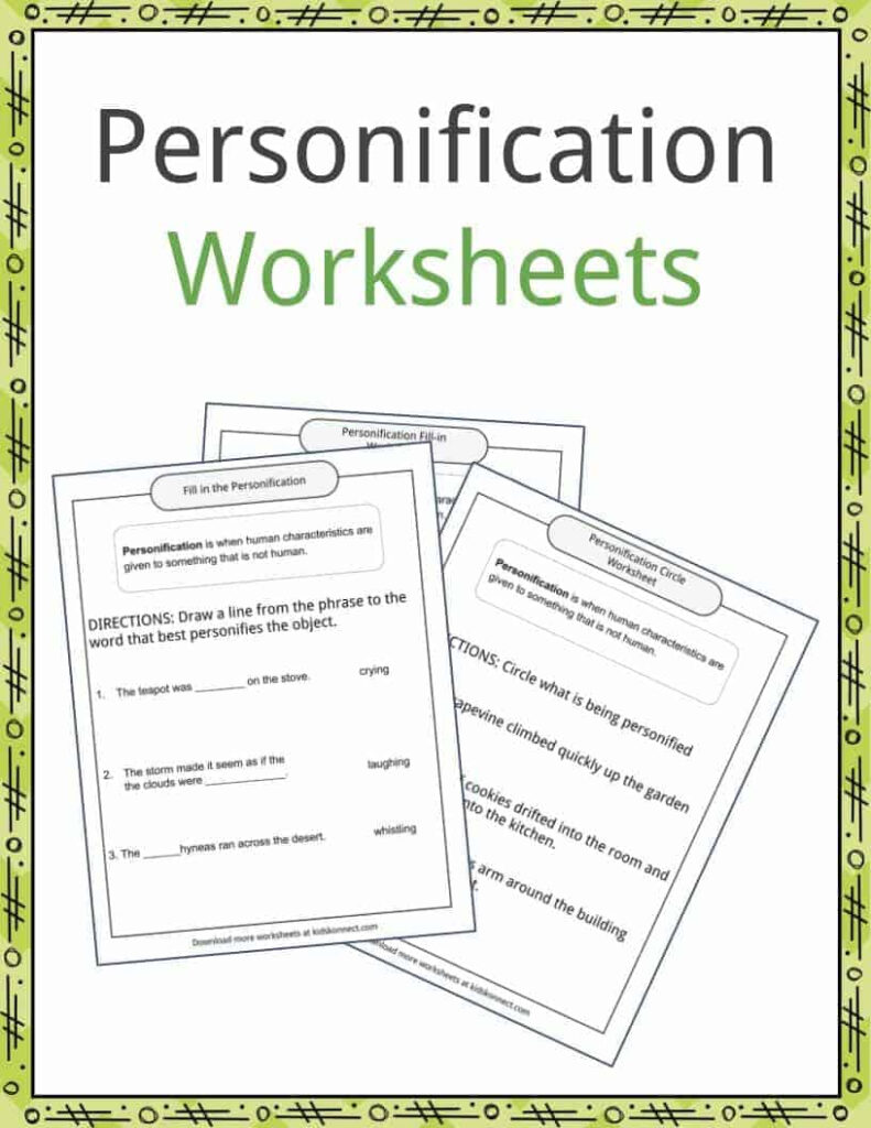 Personification Examples, Definition And Worksheets