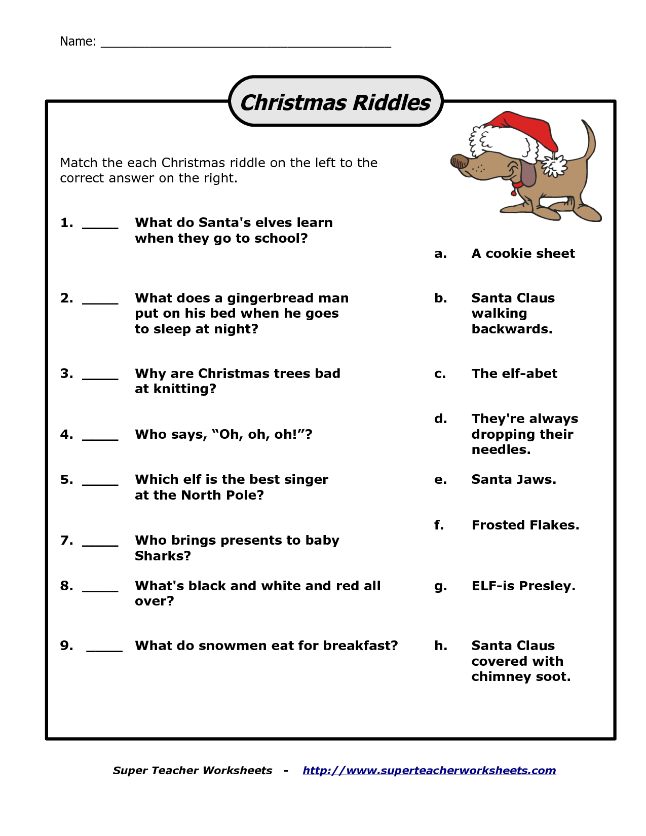 Christmas Brain Teasers Worksheets Pdf AlphabetWorksheetsFree