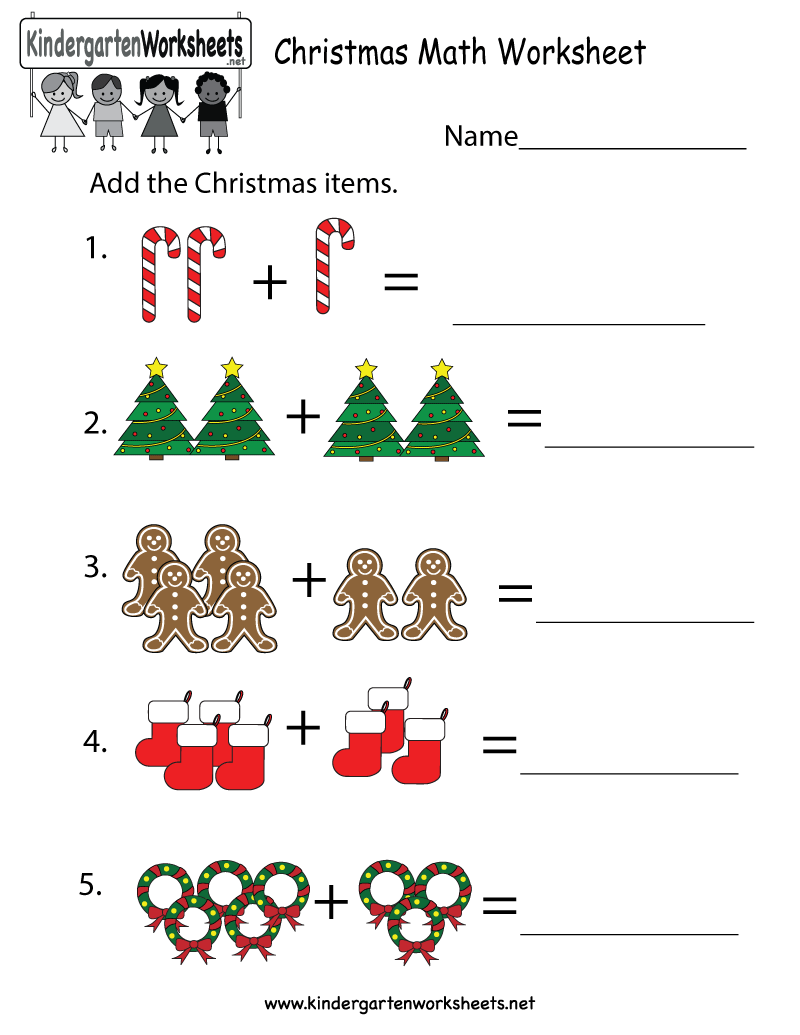 Free Printable Christmas Math Worksheets For Kindergarten