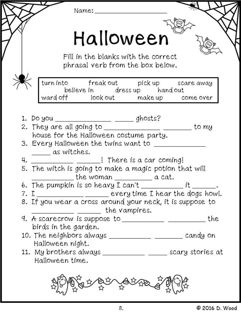 Halloween Reading Comprehension Worksheets 5th Grade 
