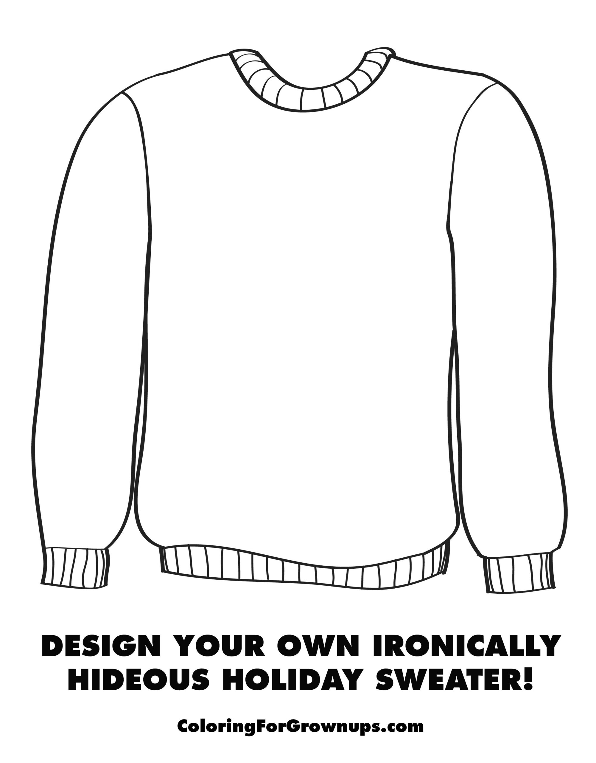 Ugly Christmas Sweater Template Free