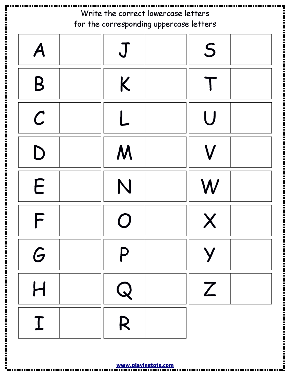 Lkg Worksheets English Alphabets