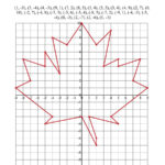 Plotting Coordinate Points Art    Red Maple Leaf (A)