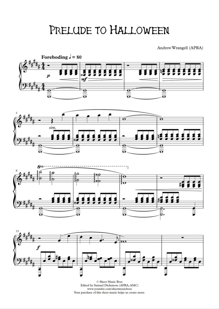 Prelude To Halloween (Piano Sheet Music Pdf, Midi, And Mp3) Prelude To Halloween (Piano Sheet Music Pdf, Midi, And Mp3)