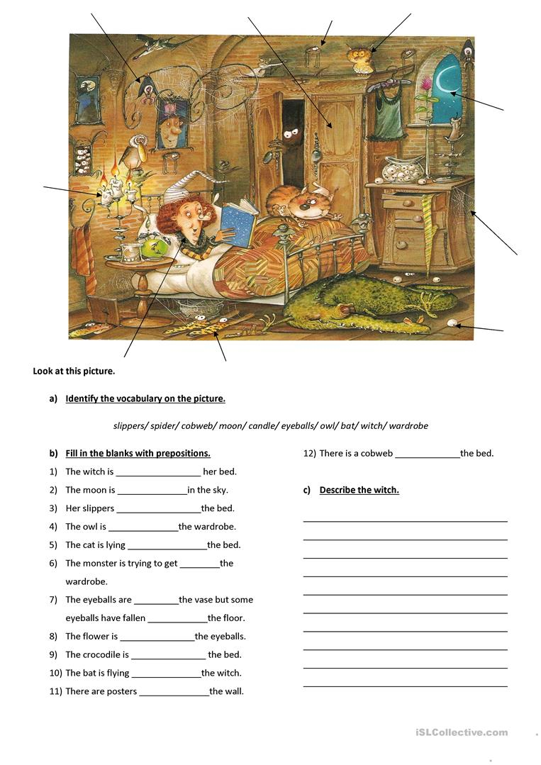 Prepositions Halloween - English Esl Worksheets For Distance