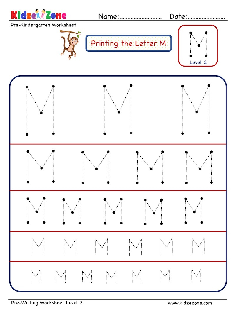 Preschool Letter Tracing Worksheet - Letter M Different with regard to M Letter Tracing