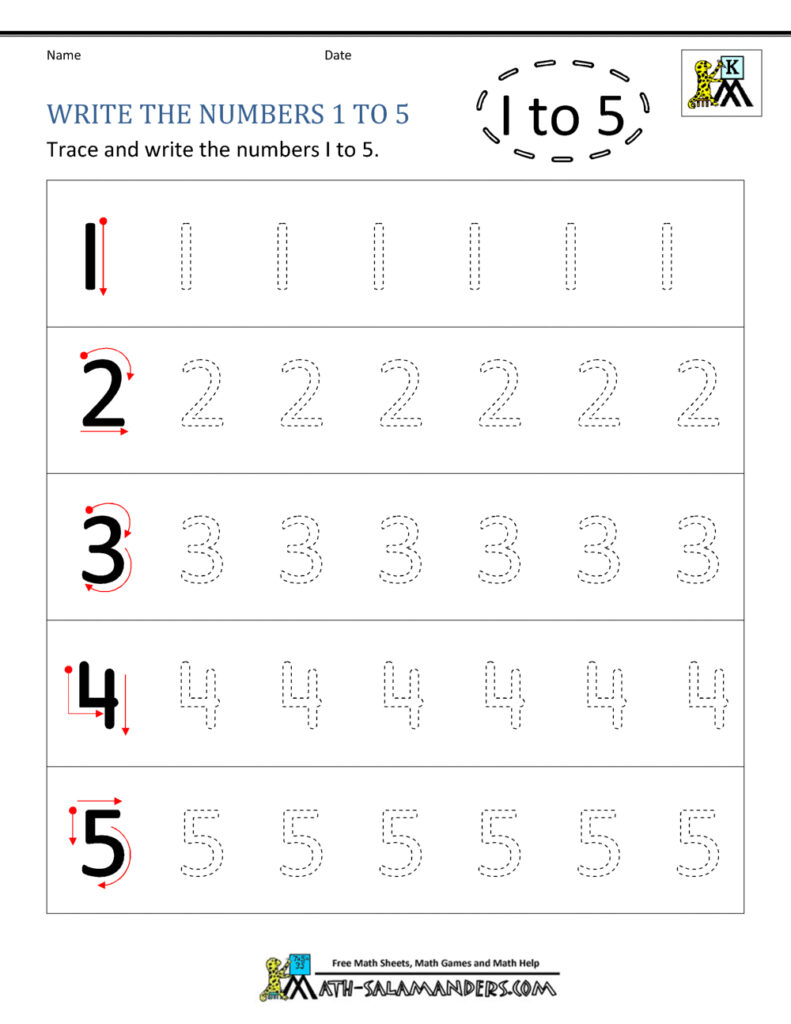 Preschool Number Tracing Worksheets Page 5 Number Tracing