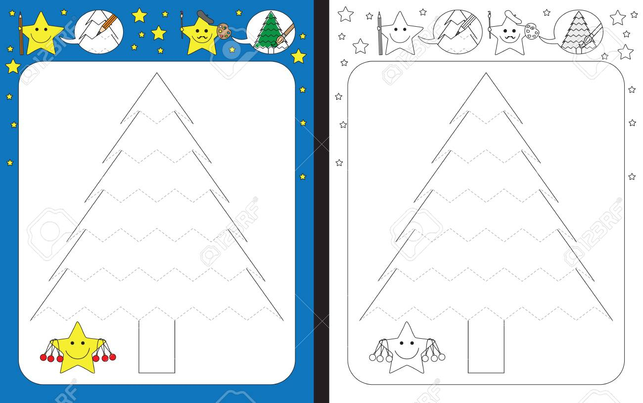 Preschool Worksheet For Practicing Fine Motor Skills - Tracing..