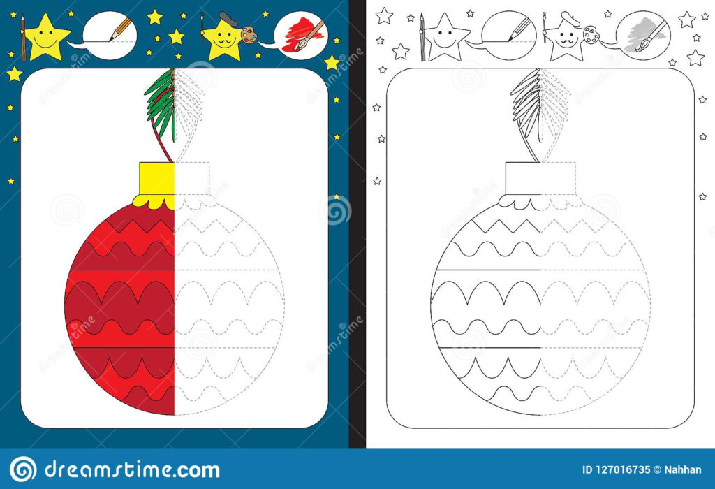 Preschool Worksheet Stock Vector. Illustration Of Line