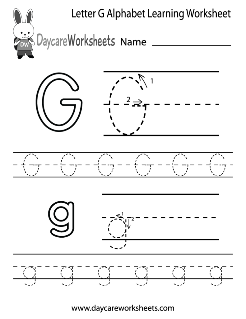 Preschoolers Can Color In The Letter G And Then Trace It In Letter G Alphabet Worksheets