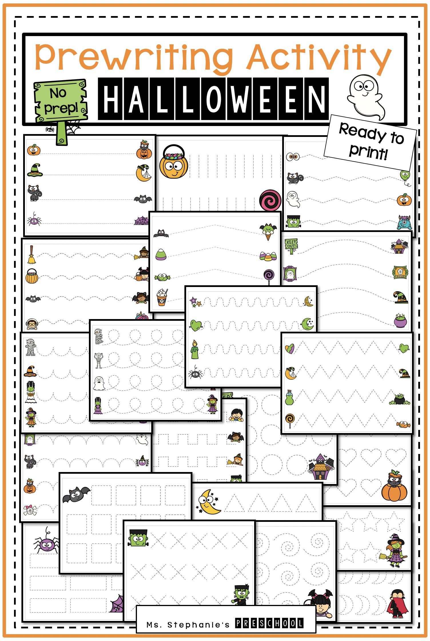 Prewriting Halloween Activity In 2020 | Pre Writing