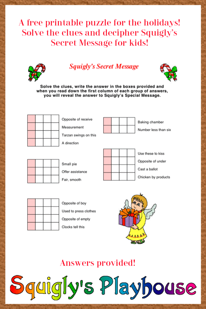 Print This Fun Holiday Puzzle. Decipher The Clues And Find