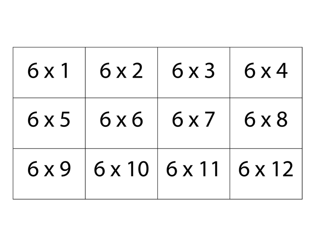 Printable 6 Times Table Charts | Activity Shelter