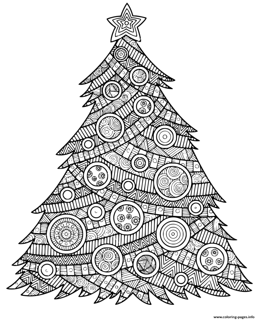 Printable Christmas Tree Coloring Pages Worksheets